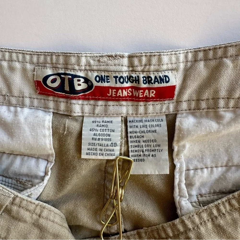 OTB One Tough Brand Vintage Shorts Mens 40 Tan Cargo Utility Outdoor Y2K